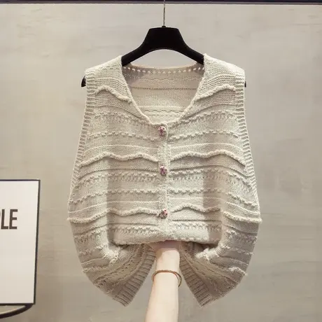 圆领针织开衫马甲背心女2025春秋新款宽松外穿马夹外搭毛衣坎肩潮商品大图