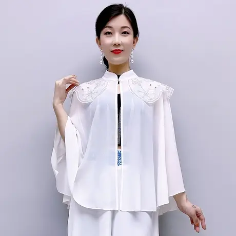 薄款小披肩女春秋夏外搭办公室网红空调房罩衫肩搭坎肩防晒衣斗篷图片