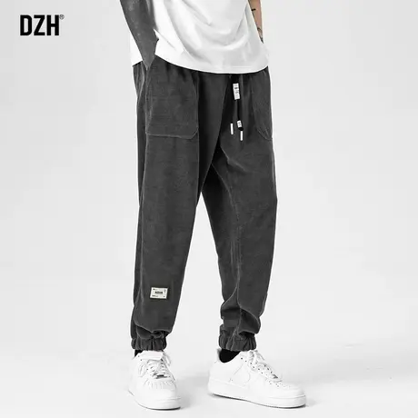 男士日系灯芯绒裤子男潮牌2023新款休闲百搭男裤运动裤宽松束脚裤商品大图