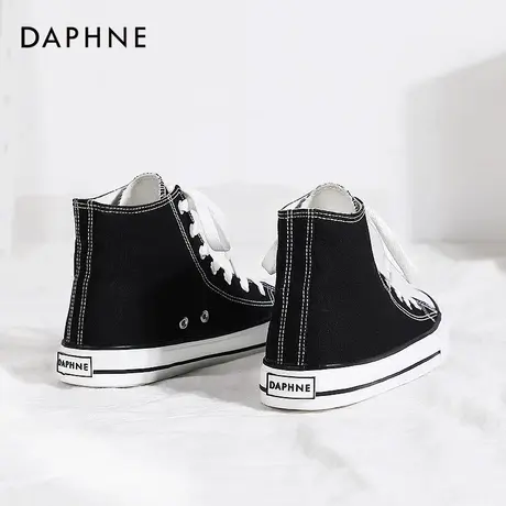 达芙妮帆布鞋女夏季薄款2022年新款高帮鞋子女夏透气休闲女鞋板鞋商品大图
