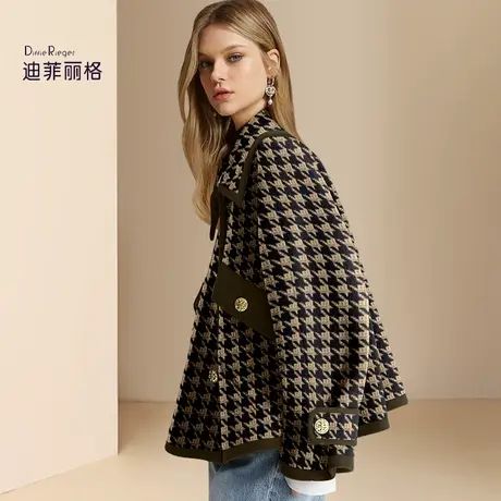 迪菲丽格欧货大牌小香风毛呢外套女2023新款冬季短款百搭呢子大衣图片