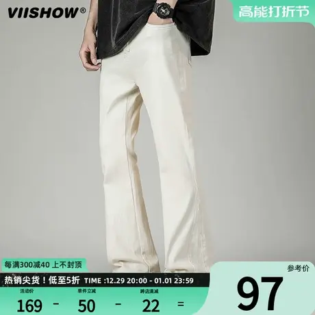 VIISHOW加长牛仔裤男高个子2024新款春秋款男士宽松垂感拖地裤子商品大图