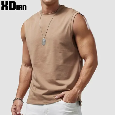 续点「280G重磅」男士背心2025新款无袖t恤夏季运动纯棉坎肩上衣图片