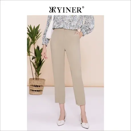 【环保系列】YINER音儿女装春季通勤小脚铅笔裤休闲裤商品大图