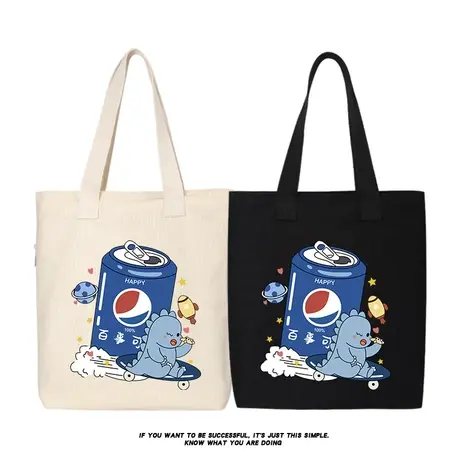 秀洛小恐龙百世可乐帆布包卡通背包手提袋单肩拉链购物袋手提包商品大图