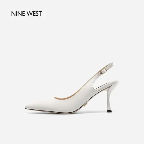 Nine West/玖熙高跟凉鞋女2023年夏季新款尖头高级感包头后空女鞋图片