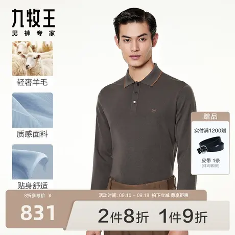 [含羊毛]九牧王男装保暖羊毛衫23秋冬商场同款舒适柔软男士上衣BN图片