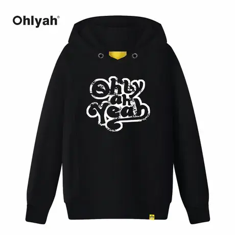 Ohlyah重磅连帽卫衣外套男女印花情侣装美式套头帽衫春秋季潮牌商品大图