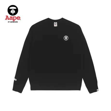 Aape男装秋冬猿颜徽章字母印花潮流简约加绒圆领卫衣3804XXH商品大图