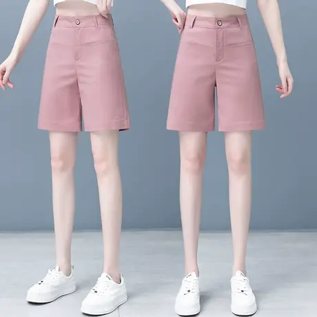 女士西装短裤夏薄款高腰宽松休闲五分裤2023新款时尚显瘦阔腿中裤商品大图