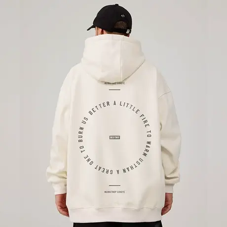 潮男卫衣春秋冬季胖子oversize大码男装宽松加绒连帽潮牌男生外套图片