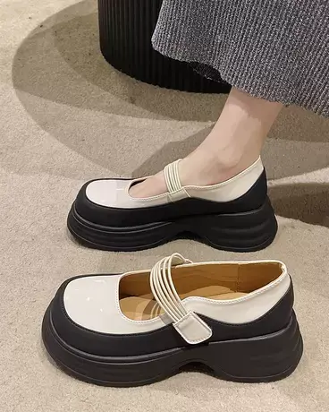 法式玛丽珍女鞋子2023新款厚底乐福鞋日系浅口jk单鞋学院风小皮鞋商品大图