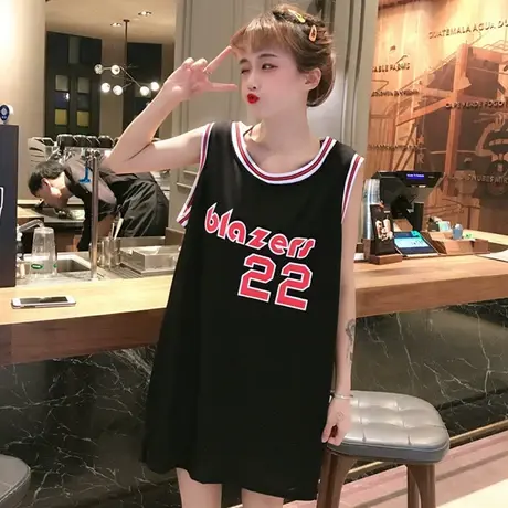 mschf泫雅吊带背心无袖t恤女夏外穿潮篮球服bf风宽松学生百搭上衣图片