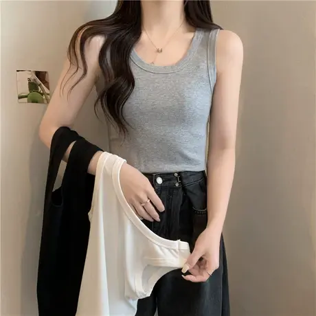 夏季辣妹穿搭吊带小背心女内搭2025新款修身打底无袖运动外穿上衣商品大图