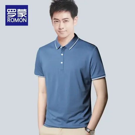 罗蒙男装2022新款短袖t恤男衣服夏季男士冰丝半袖polo衫宽松上衣图片