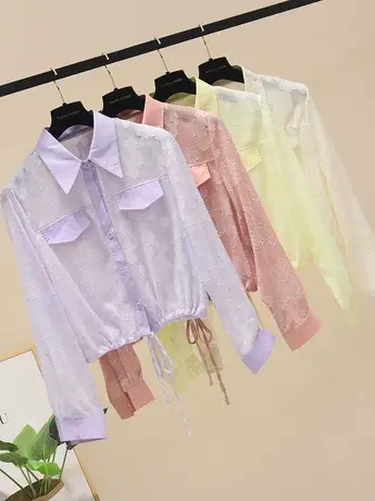 2023夏季设计感衬衫外套女时尚洋气显瘦百搭轻奢减龄气质短款上衣商品大图