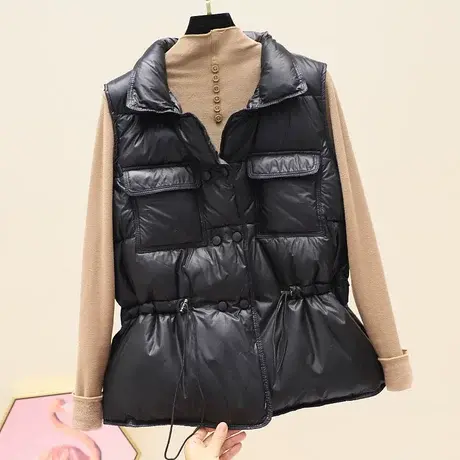 羽绒棉马甲女外穿秋冬季坎肩时尚宽松韩版加厚马夹外套短款外搭潮商品大图