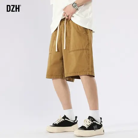 男士5分短裤男潮牌潮流日系纯棉工装裤2023新款卡其半截裤运动裤商品大图