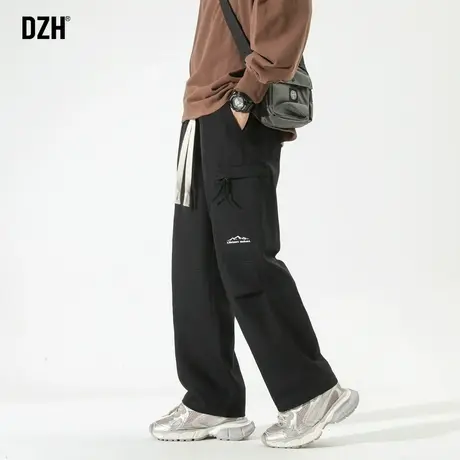 男士黑色直筒裤男秋季休闲长裤男款裤子伐木工装裤美式伞兵裤男裤图片