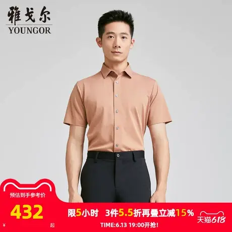 【商场同款】雅戈尔男士短袖衬衫夏季新款官方商务休闲短袖衬衫男商品大图