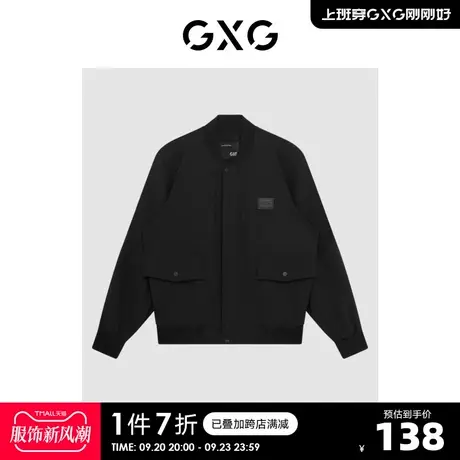 GXG奥莱 【生活系列】冬季新品商场同款千鸟格系列黑色夹克图片
