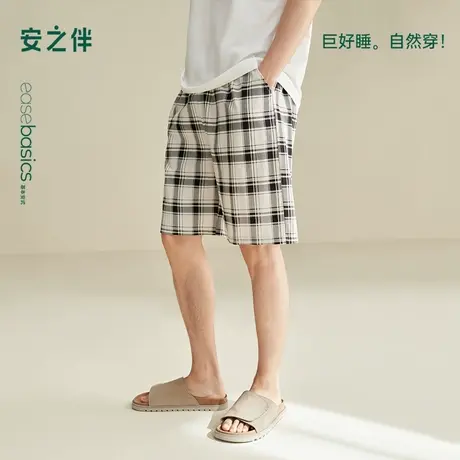 安之伴【巨凉感】男士睡裤夏季2025新款宽松纯棉格子家居裤可外穿商品大图