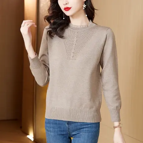 打底毛衣女秋冬装2023新款洋气独特别致内搭上衣高级感温柔针织衫图片