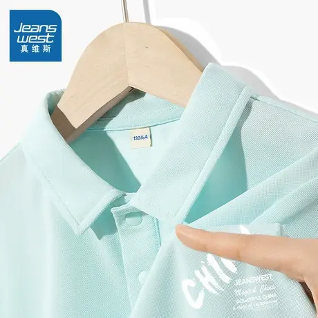 真维斯童装男童短袖T恤夏季薄款冰丝上衣中大童速干衣儿童Polo衫商品大图