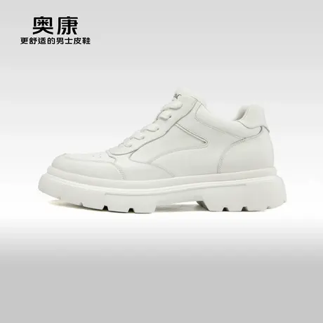 【运动皮鞋】奥康男鞋春秋季新款高帮舒适耐磨拼色百搭型男鞋商品大图