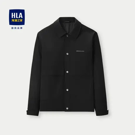 HLA/海澜之家干练翻领夹克24秋季新款国民臻品按扣门襟休闲外套男商品大图