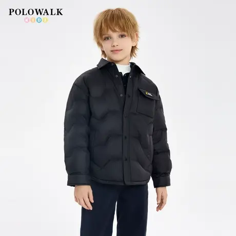 POLOWALK童装羽绒服2025秋冬新品翻领长袖休闲时尚保暖外套男童商品大图