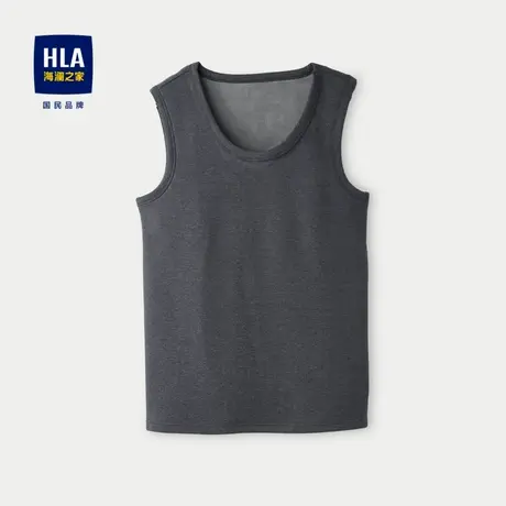 HLA/海澜之家加绒加厚内衣背心24新U字领打底纯色无袖保暖汗衫男商品大图