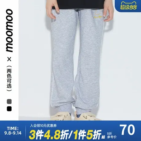 美特斯邦威童装女童休闲裤秋冬中童侧边撞色卡通图案可爱兔子长裤商品大图