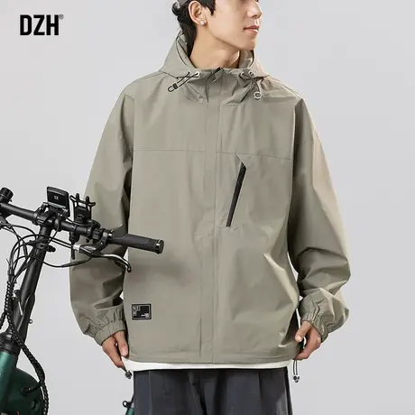 男士三防冲锋衣外套男春秋款防风工装夹克男装2023新款户外登山服商品大图