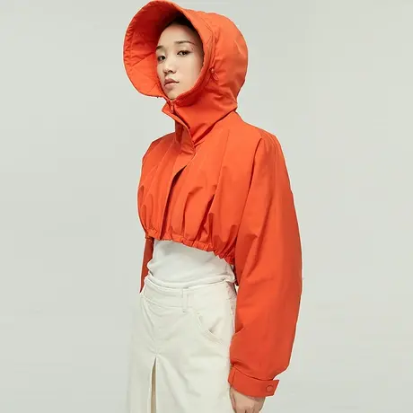 艾莱依羽绒服女新款连帽防晒休闲运动感轻薄款大牌时尚短款外套女商品大图