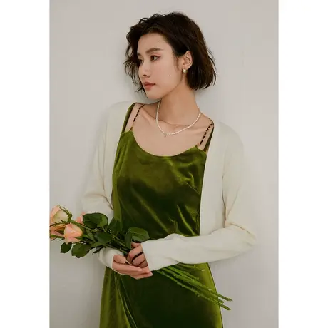 弥古针织开衫毛衣外套女2023新款春秋短款披肩外搭罩衫小坎肩上衣商品大图