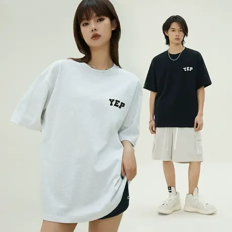 t恤女2023新款短袖ins夏季纯棉字母情侣半袖潮牌女装打底衫白色商品大图