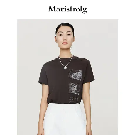【花香面料系列】玛丝菲尔t恤夏季透气圆领棉短袖宽松打底衫上衣商品大图