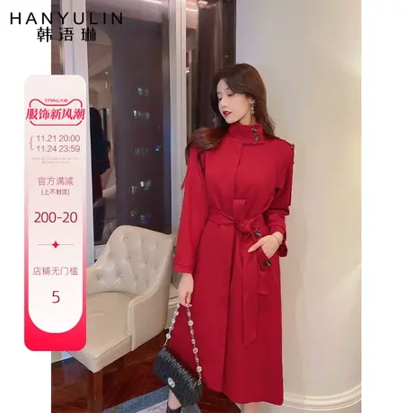 【清仓价】风衣外套女年新款秋冬中长款韩版时尚设计感小众大衣商品大图