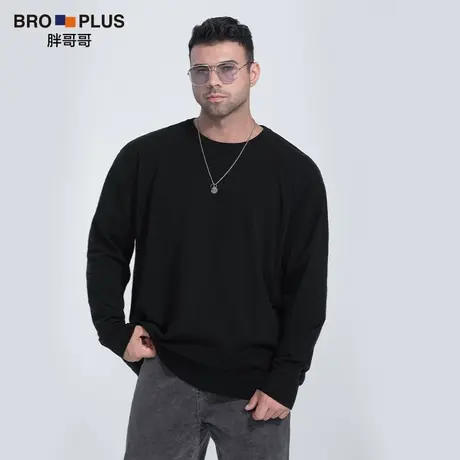 胖哥哥大码毛衣男冬季款圆领长袖打底衫宽松加大针织衫羊毛衫男装图片