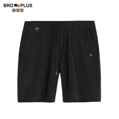 胖哥哥夏季宽松大码潮牌五分裤加肥加大胖子刺绣运动短裤男300斤商品大图