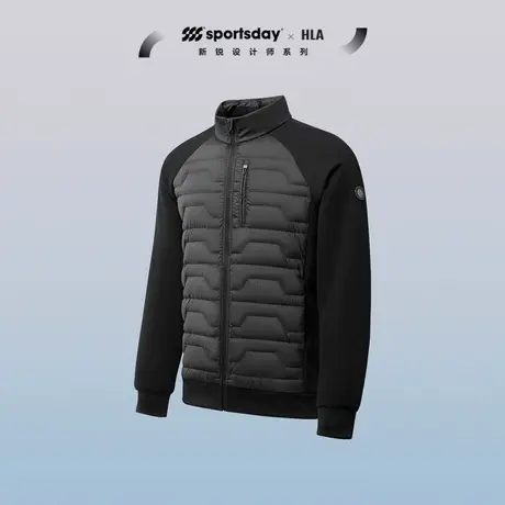 HLA/海澜之家sportsday轻薄运动羽绒服23秋冬新拼接保暖外套黑男图片