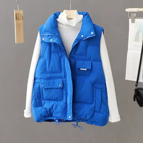 2023秋冬新款羽绒棉马甲女学生韩版宽松坎肩外穿百搭背心马夹外套图片