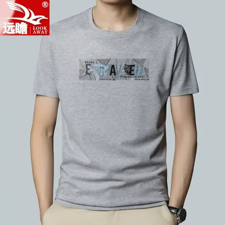 男士t恤男夏季短袖圆领2023新款百搭潮牌夏天休闲薄潮流体恤男款商品大图