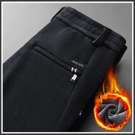 2024年新款冬季加绒加厚保温防风商务西裤秋冬款男装防寒休闲裤子商品大图