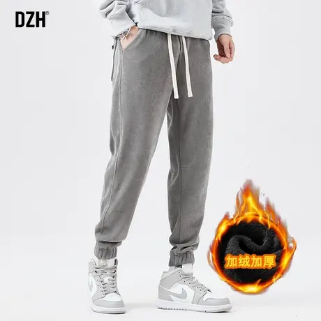 男士灯芯绒裤子男冬季加绒潮牌束脚休闲裤宽松加厚长裤2023年新款商品大图