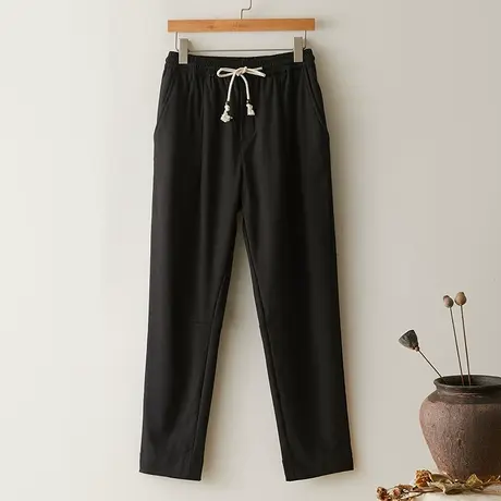 休闲裤男秋冬季宽松加绒加厚运动直筒长裤中国风复古男裤子大码潮图片