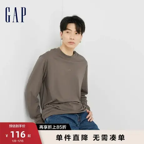 【断码优惠】Gap男装秋季纯棉长袖T恤时尚休闲百搭打底衫810626商品大图