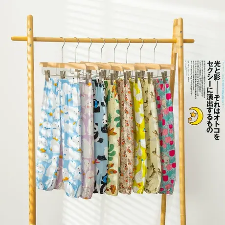 双层棉纱 夏季薄款儿童透气灯笼裤纯棉纱布防蚊裤图片