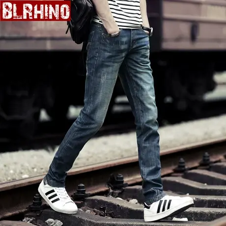 秋冬修身直筒宽松牛仔裤男装韩版复古休闲青少年牛仔长裤男百搭裤图片